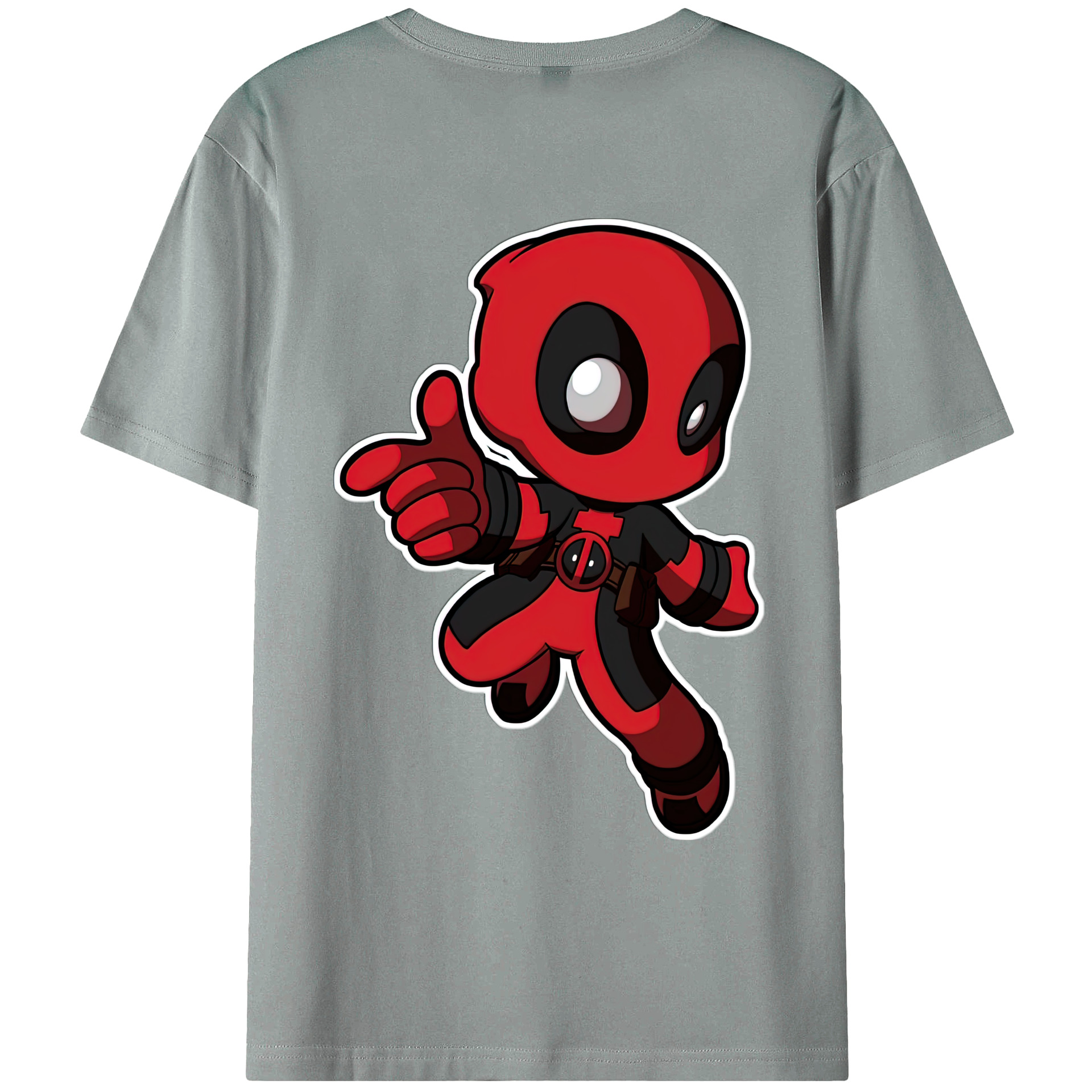 （画像用） Deadpool デッドプール 綿100％ メンズ半袖Tシャツ（バックプリント） 通気性